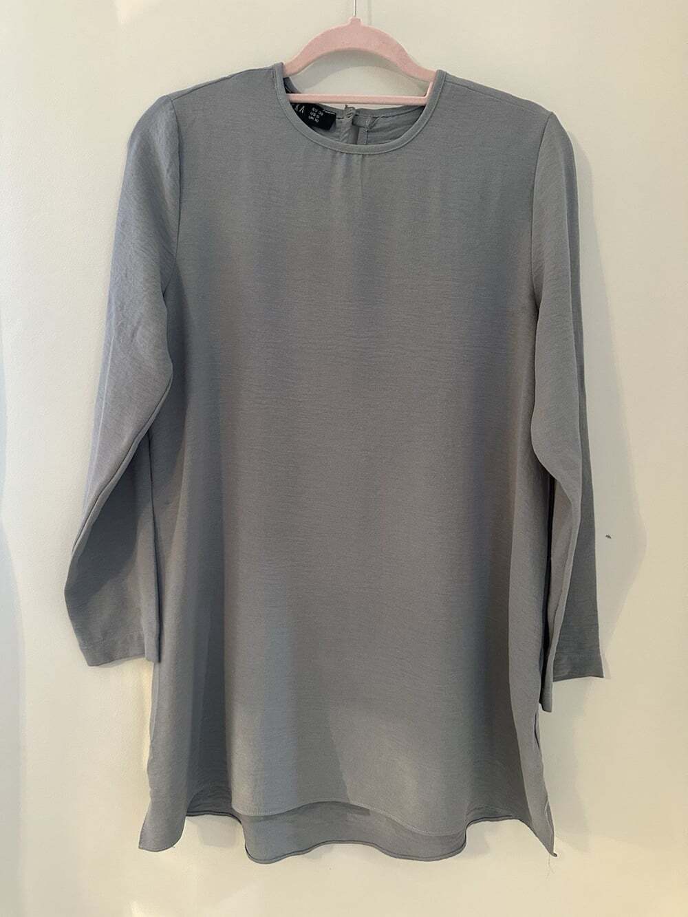 Refka Gray Long Sleeve Polyester Tunic Top US 6